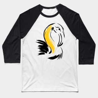 Brush Painted Flamingo Baseball T-Shirt